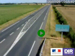 Webcam routière sur la RN7 à hauteur de Toulon-sur-Allier, entre Moulins et Vichy