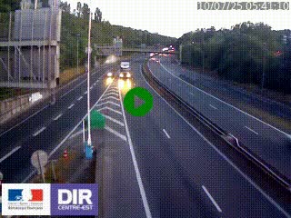 Caméra autoroute sur A6 - Valvert, près de Lyon, en direction de Paris, à hauteur de la sortie 36 Porte du Valvert