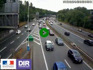 Caméra autoroute sur A6 - Valvert, près de Lyon, en direction de Paris, à hauteur de la sortie 36 Porte du Valvert