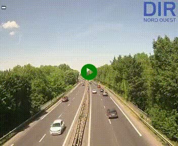 Webcam sur le périphérique de Caen (N814) à l'est de la ville, à Mondeville hauteur de la sortie 2, Presqu'île-Rives de l'Orne, au bout de l'autoroute A13