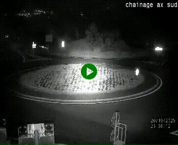 Webcam au nord d'Ax-les-Thermes au niveau de l'aire de chaînage de la N20. Vue orientée vers les Pyrénées, en direction de Pas de la Case