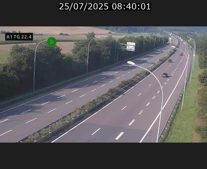Traffic live webcam Luxembourg Flaxweiler - A1 direction Luxembourg - BK 22.4