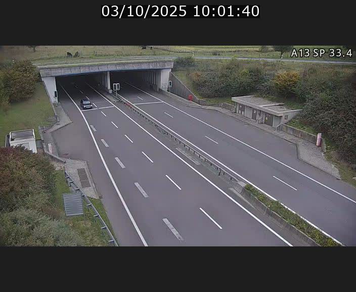 Webcam trafic sur A13 à hauteur d'Altwies en direction de Mondorf-les-bains et en provenance de l'Allemagne