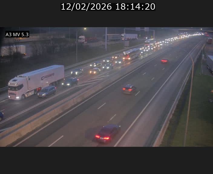 Webcam à l'Aire de Berchem au Luxembourg sur l'A3. Vue orientée vers la France