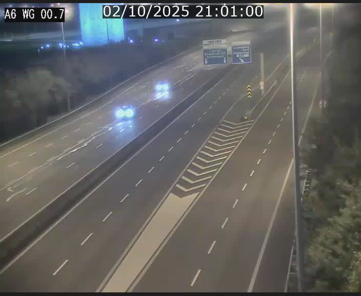 Traffic live webcam Luxembourg Croix de Cessange - A6 - BK 0.7 - direction A3 France