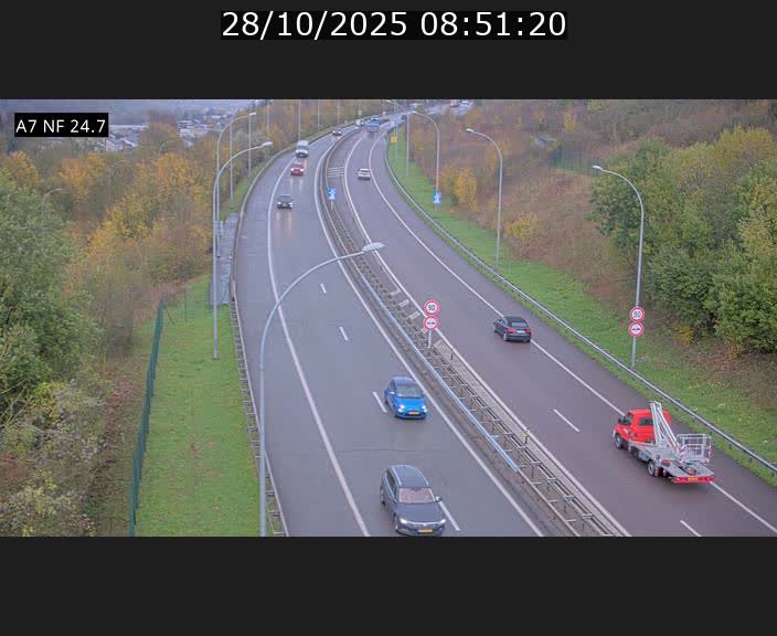 Caméra trafic Luxembourg - A7, Schieren direction Mersch