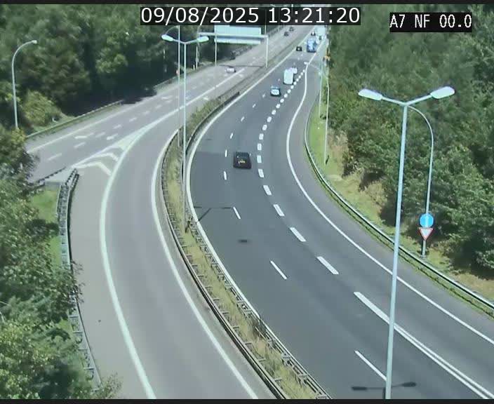 Caméra autoroute Luxembourg A7 - Echangeur A1/A7 Grünewald direction Tunnel Stafelter
