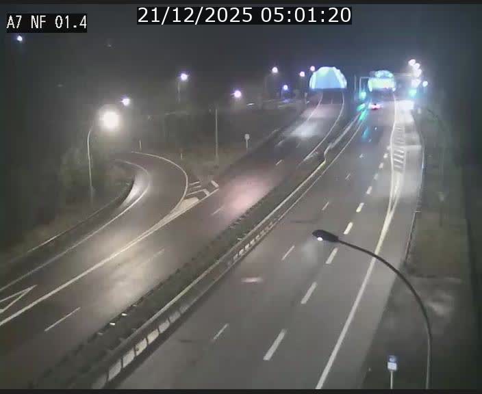 Caméra autoroute Luxembourg A7 - Echangeur Waldhaff - direction Tunnel Stafelter