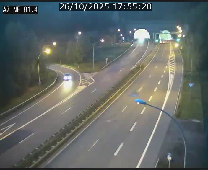 Caméra autoroute Luxembourg A7 - Echangeur Waldhaff - direction Tunnel Stafelter