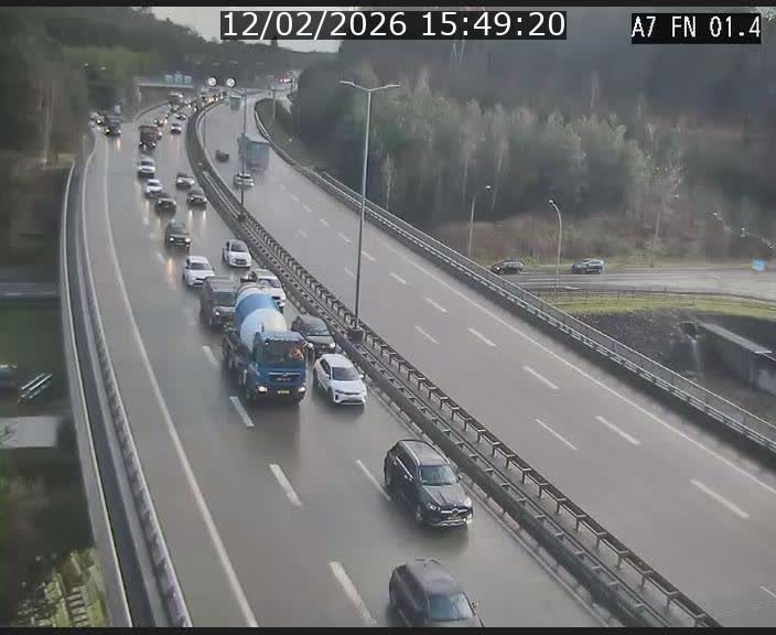 Caméra autoroute Luxembourg A7 - Tunnel Stafelter - direction Echangeur Grünewald
