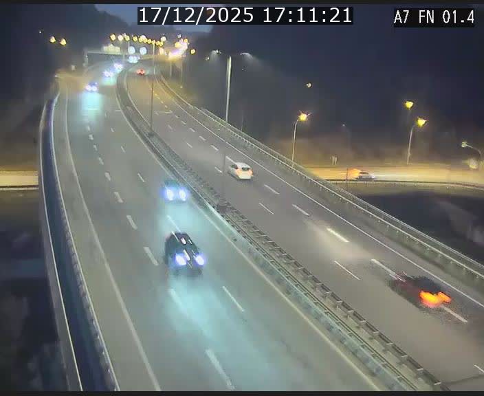 Caméra autoroute Luxembourg A7 - Tunnel Stafelter - direction Echangeur Grünewald