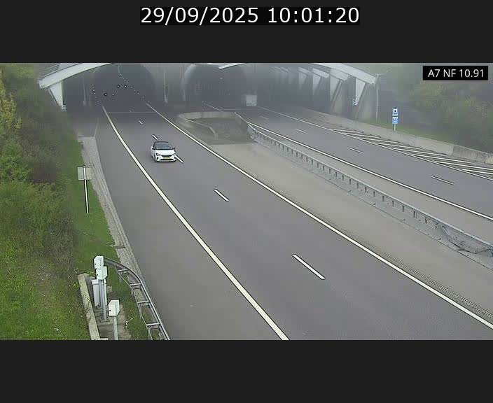 Caméra trafic Luxembourg - A7, Tunnel Gousselerbierg, entrée sud, direction Mersch