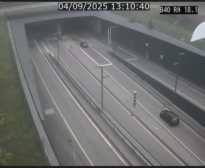 Webcam sur la route de contournement d'Esch-Belval avant le tunnel Central Gate au niveau de la porte de France et du radar fixe