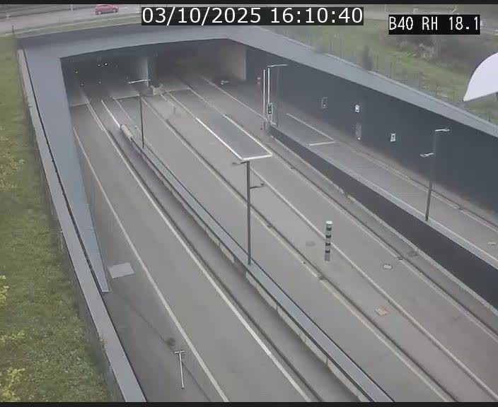 Webcam sur la route de contournement d'Esch-Belval avant le tunnel Central Gate au niveau de la porte de France et du radar fixe