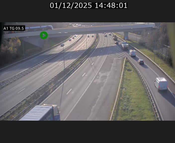 Traffic live webcam Luxembourg Jonction Grünewald - A1 direction Luxembourg-ville - BK 9.5