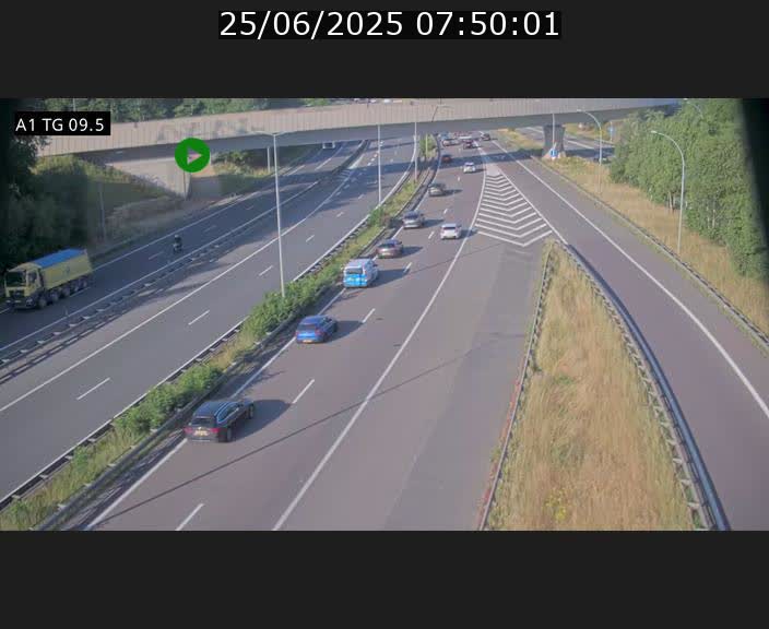 Traffic live webcam Luxembourg Jonction Grünewald - A1 direction Luxembourg-ville - BK 9.5