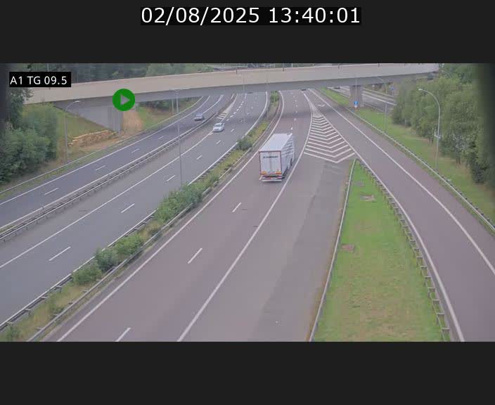 Traffic live webcam Luxembourg Jonction Grünewald - A1 direction Luxembourg-ville - BK 9.5