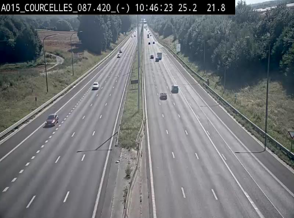 Webcam autoroute Belgique - Viesville - E42 direction Mons - BK 84.35
