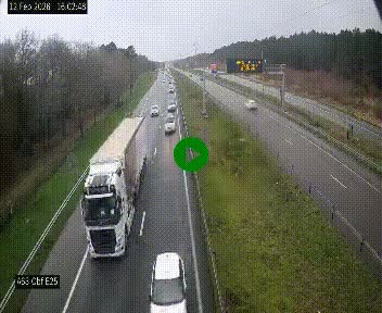 Webcam autoroute A63 en périphérie de Bordeaux au sud-est de la ville, en provenance du bassin d'Arcachon. Vue orientée vers Bordeaux