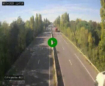 Webcam routière à la fin de la N10, en périphérique ouest d'Angouleme, proche de la jonction avec l'A10
