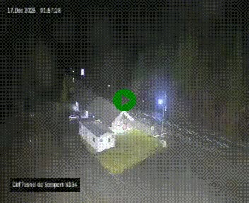 Webcam à l'entrée du tunnel du Somport, côté français, sur la N134, dans les Pyrénées, en direction de l'Espagne, à 1116 mètres d'altitude