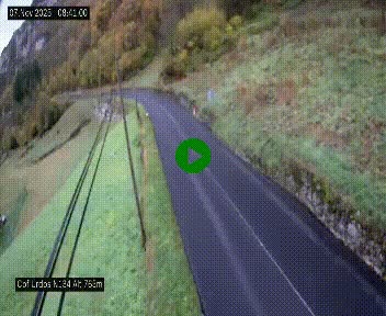 Webcam dans les Pyrénées Atlantique au niveau du col d'Urdos et du fort du Pourtalet sur la N134, en direction du Col et du tunnel du Somport, à 765 mètres d'altitude