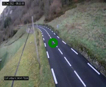 Webcam dans les Pyrénées Atlantique au niveau du col d'Urdos et du fort du Pourtalet sur la N134, en direction du Col et du tunnel du Somport, à 765 mètres d'altitude