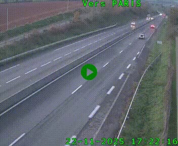 Caméra routière sur l'autoroute A20 à Saint-Hilaire-Bonneval, au sud de Limoges. Vue orientée vers Paris