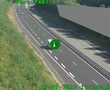 Caméra routière sur l'autoroute A20 à Saint-Pardoux-l'Ortigier, à la jonction avec l'A89. Vue orientée vers Paris