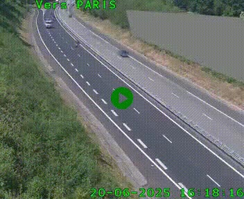 Caméra routière sur l'autoroute A20 à Saint-Pardoux-l'Ortigier, à la jonction avec l'A89. Vue orientée vers Paris
