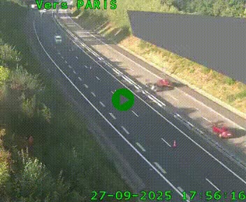 Caméra routière sur l'autoroute A20 à Saint-Pardoux-l'Ortigier, à la jonction avec l'A89. Vue orientée vers Paris