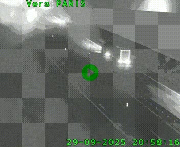 Caméra routière sur l'autoroute A20 à Saint-Pardoux-l'Ortigier, à la jonction avec l'A89. Vue orientée vers Paris