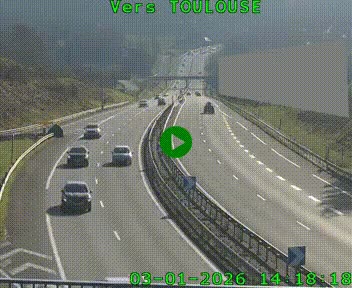 Caméra routière sur l'autoroute A20 à Noailles, en périphérie de Brive-la-Gaillarde. Vue orientée vers Toulouse