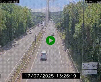 Webcam sur la N165 après le Pont de l'Iroise, à l'entrée de Brest