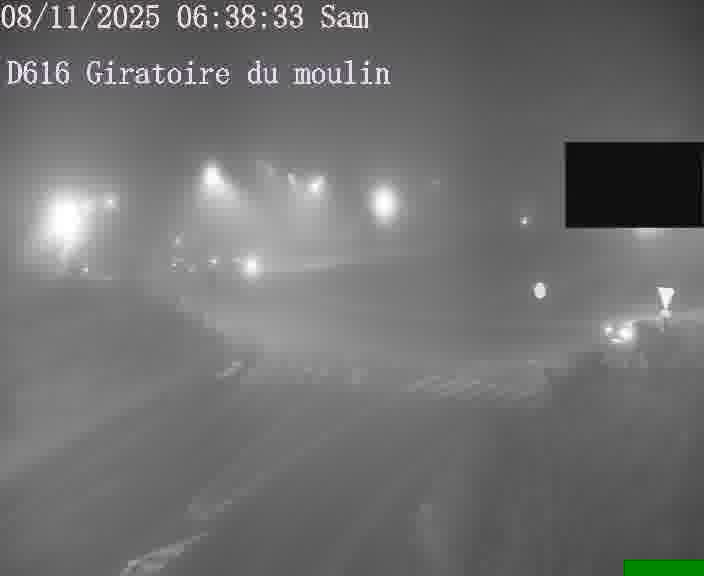 Webcams sur la D616, sur le contournement d'Audun-le-Tiche. Vue orientée vers le rond-point du Moulin, en provenance du Luxembourg