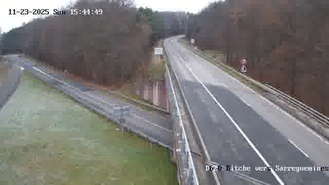 Webcam sur la D620, sur le contournement de Bitche. Vue orientée vers Sarreguemines