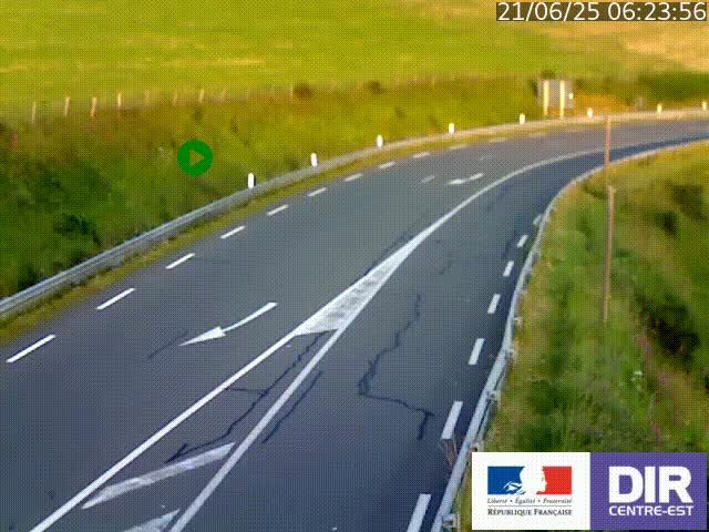 Webcam sur le col Pin Bouchain, vue orientée vers Roanne, en provenance de Lyon sur la nationale 7 (N7)