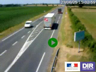 Webcam routière sur la RN7 à hauteur de Toulon-sur-Allier, entre Moulins et Vichy