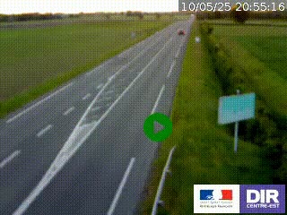 Webcam routière sur la RN7 à hauteur de Toulon-sur-Allier, entre Moulins et Vichy