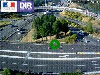 Webcam traffic à Grenoble-sud sur l'autoroute A480. Vue orientée vers l'entrée et la sortie de Grenoble