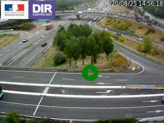 Webcam traffic à Grenoble-sud sur l'autoroute A480. Vue orientée vers l'entrée et la sortie de Grenoble