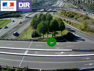 Webcam traffic à Grenoble-sud sur l'autoroute A480. Vue orientée vers l'entrée et la sortie de Grenoble