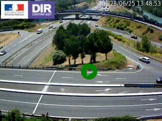 Webcam traffic à Grenoble-sud sur l'autoroute A480. Vue orientée vers l'entrée et la sortie de Grenoble
