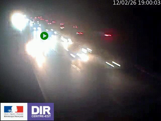 Caméra trafic à la jonction entre l'A46 (Rocade-est de Lyon) et l'A42 à hauteur de Vault-en-Velin en direction de Marseille