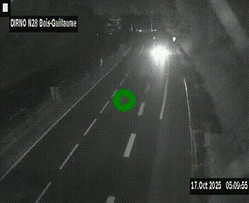 Webcam routière à hauteur de Bois-Guillaume en périphérie de Rouen. Vue orientée vers Rouen