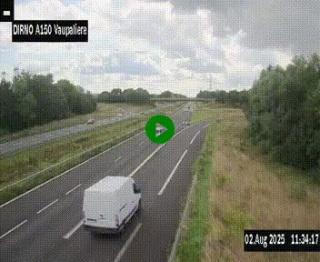 Webcam autoroute A150 à hauteur de La Vaupalière en périphérie de Rouen. Vue orientée vers Rouen