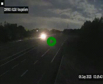 Webcam autoroute A150 à hauteur de La Vaupalière en périphérie de Rouen. Vue orientée vers Rouen