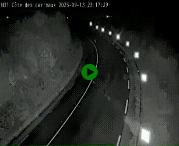Webcam en haut de la Côte des Carreaux sur la N31 à Avesnes-en-Bray. Vue orientée vers Rouen