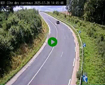 Webcam en haut de la Côte des Carreaux sur la N31 à Avesnes-en-Bray. Vue orientée vers Rouen