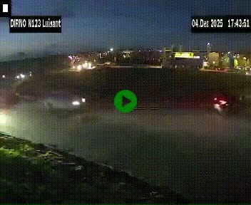 Webcam en périphérie de Chartres sur la N123, à hauteur de Luisant. Vue orientée vers Chartres